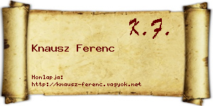 Knausz Ferenc névjegykártya