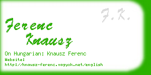 ferenc knausz business card